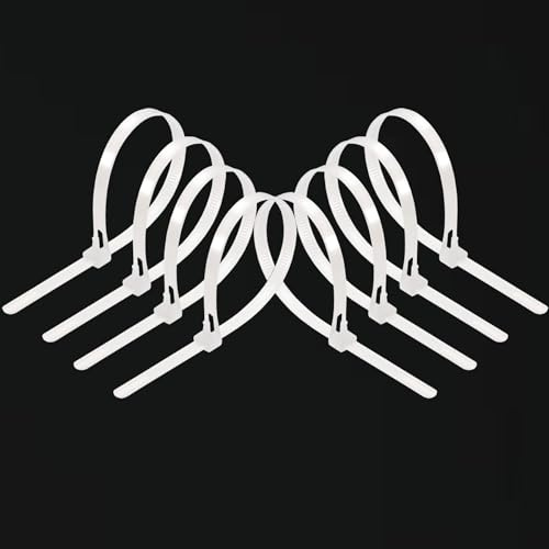 Wiederverwendbare Kabelbinder Wiederverschließbar 150mm x 4,8mm Kabelbinders Weiß Klein100 Stück Flexibel Cable Ties 15 cm UV Beständig Nylon Waterdicht Zip Tie Wraps Wire Ties