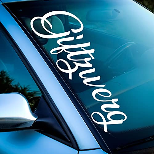 Auto Aufkleber Frontscheibenaufkleber Giftzwerg frecher Tuning Sticker Schriftzug Scheibenaufkleber Motorhaube Kofferraum
