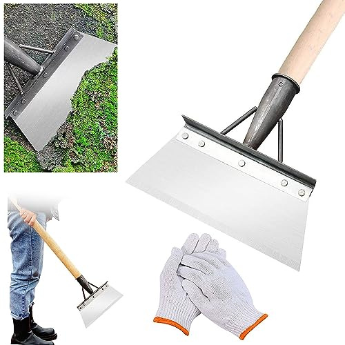 Jokresty Pala di Pulizia Multifunzionale, Pala da Giardino, Pala Piatta in Acciaio, Strumento per Piantare Diserbo all'aperto, Pala per Diserbo, Giardino (30CM)