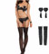 mini kitty Sexy Lace Garter Lingerie Set Quarter Cups Push Up Bra and Panty Set Babydoll Teddy Naughty Underwear Sleepwear Nightwear with Heart Nipple Cover Stockings 3 Pieces