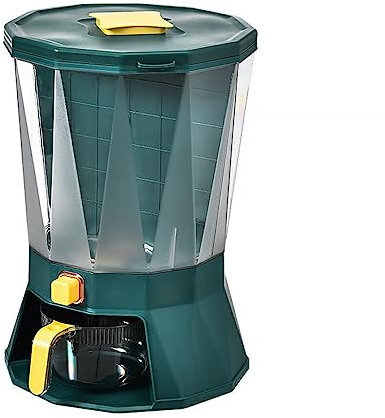 siduytin Grain Container Kitchen Storage Box with Lid Plastic 4 Grid Cereal Dispenser Bucket Organizer with Measuring Cup