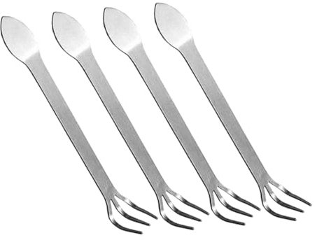 HANABASS Râteau Racine de Bonsaï en Acier Inoxydable, Design Compact, pour Petits Espaces, Lot de 4, pour Ameublir la Terre