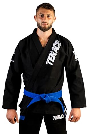 Tenace Kimono Premium Jiu Jitsu BJJ - Unisex Adulto Gi Para Entrenamiento y Competición - Hombres y Mujeres (Negro, A1)