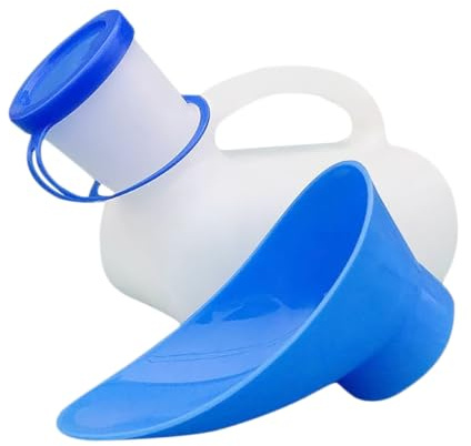 SOIMISS Urinalflasche Ergonomisch Geformt für Männer und Frauen 1000ml mit Deckel aus Bruchsicherem PE Kunststoff für Ältere Menschen und Patienten