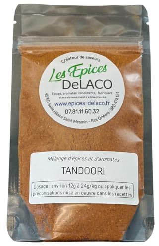 Mélange TANDOORI 230g L | Les Epices DeLACO | Epices, herbes, aromates, aide culinaire pour assaisonnement : viandes, poissons, légumes, marinades, barbecue, grillades