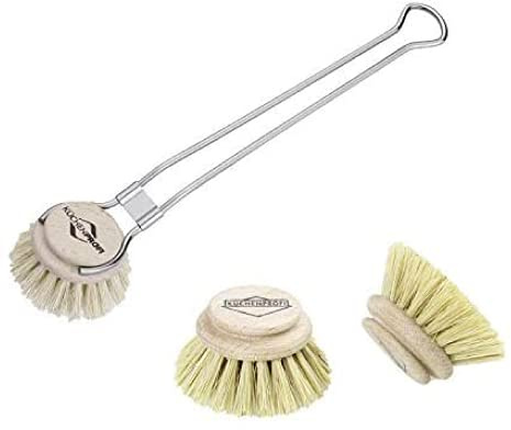 Kuchenprofi Classic Dishwashing Brush and 2-Pack Replacement Refill