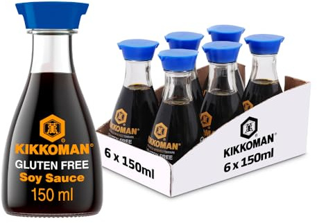 Kikkoman Tamari Gluten Free Soy Sauce, 150ml, (Pack of 6), Naturally Brewed