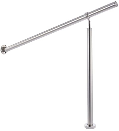 CO-Z Edelstahl Eingangsgeländer Treppengeländer 120CM Handlauf Geländer für Treppen Wandhandlauf Winkel Einstellbar Drinnen und Draußen (120cm)