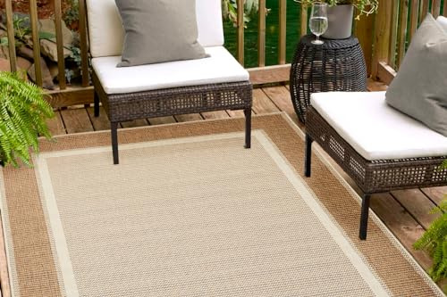 andiamo Kurzflorteppich Clyde Webteppich ohne Flor Bordüre beige, 200 x 290 cm