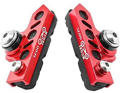 Fahrrad C Bremssattel verlängerter Bremsbelag (Set von 2) Fahrrad verschleißfest, austauschbare Aluminiumlegierung, Felgenbremse für Rennrad, MTB, Klapprad (rot-schwarz)