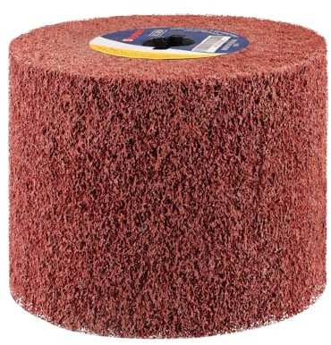 Shineboc Spazzola a Rullo Abrasivo in Fibra Sintetica,per Ristrutturare Superfici di tutti i tipi Abrasivo per Macchina Smerigliatrice,Ø120x100x19MM – Grana 60