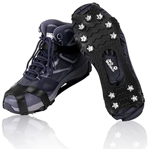 Lechin Schuhspikes Schuhkrallen für den Winter Steigeisen aus kältebeständigem und langlebigem Bio-Silikon und Edelstahl Schuh Spikes Eisspikes (2022-M)