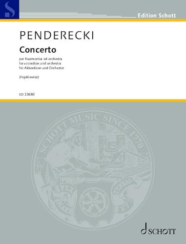 Concerto: für Akkordeon und Orchester. Akkordeon und Orchester. Klavierauszug mit Solostimme. (Edition Schott)