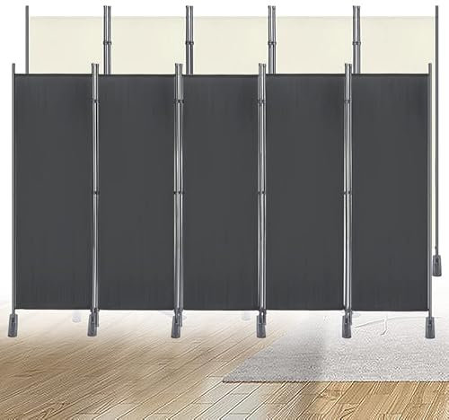 YUENFONG Paravent Sichtschutz Raumteiler 280cm x 180cm Sichtschutzwand Trennwand Outdoor Stellwand für Garten, Balkon, Büros (Dunkelgrau)