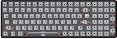 BEEOFICEPENG Kit de teclado mecánico intercambiable en caliente de 100 teclas RGB Bluetooth + 2.4G inalámbrico + teclado para juegos de 3 modos con cable, color negro
