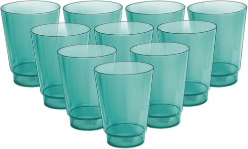 Acrimet Plastic Cup, Reusable, 10oz | 300ml, Tumbler Water, Machine Washable, Stackable Beverage Tumblers, Drinking Cup, Shatterproof, Durable (Green Color) (Set of 10)