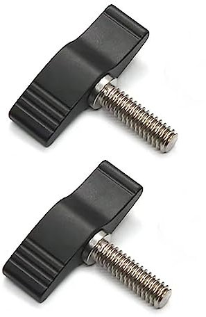 M8x14mm Schrauben mit Griffen Rändelschrauben Flügelschrauben Knopf Einstellbarer Rändelschraube 2 Stück (Schwarz, M8 x 14 mm)