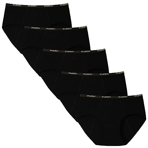 INNERSY Girls Period Pants Black Leakproof Knickers, 12-14 Years,Logo Black