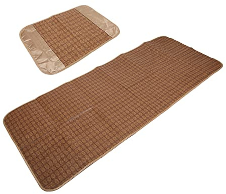 Dioche Estera de Dormir de Verano Estera de bambú Poliéster Plegable Estera de Dormir de Verano Almohadilla Fresca Cama de Enfriamiento Cusion para el Dormitorio de la Escuela en Casa