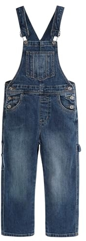 KIDSCOOL SPACESalopette en Jean pour Enfants Petits et Grands Enfants 3 Boutons des Deux côtés Salopette en Jean Bleu Clair 13-14 Ans