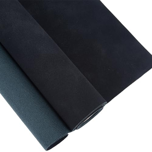 GORGECRAFT 135 x 30 cm svart fuskmockatyg mjukt syntetiskt PU-läder 1 mm tjockt frostat lädertyg för gör-det-själv sömnad hantverk handväska plånböcker resväska böcker fodral örhängen nyckelringar
