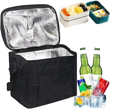 Cool Bags, 18L Large Insulated Picnic Cool Bag, Thermal Food Delivery Bag with Layer Protection, Collapsible Cooler Bag for Camping, Grocery Shopping and Work Lunch Storage