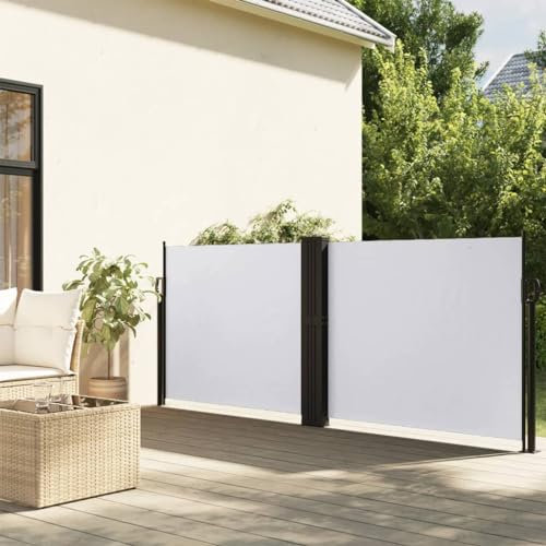 ZEYUAN Seitenmarkise Weiß 140x1200 cm, Sichtschutz Terrasse, Windschutz Balkon, Vertikalmarkise, Balkon Seitensichtschutz, Balkon Sonnenschutz - 4004811