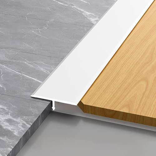 Raouoae T-Profil Übergangsprofil Für Bodenbeläge Floor Transition Strips 3 Stück 100cm Metallstreifen Perfekter Höhenausgleich Für Laminat, Parkett Und Vinyl(Weiß,Breite: 20 mm)
