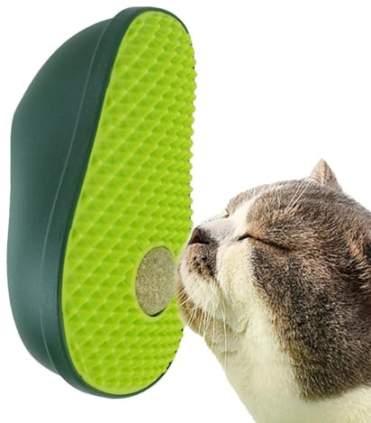 Eck-Katzentrimmer für die Wand, platzsparende Katzenbürste, wandmontierte Katzenbürste | Wandkratzer in Avocadoform – niedliche Beißspielzeuge zum Entfernen loser Haare, Relaxan