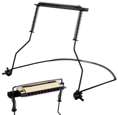 Mundharmonikahalter Neck Professional, 10-Loch-Mundharmonikahalter - Halshalter aus Metall, verstellbarer Mundharmonikahalter - Ständer, kratzfestes Stützzubehör, professionelles Halsgestell für Mundh