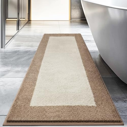 DOMUSTEX Washable Bathroom Rug 60 x 150 cm, Non Slip Bath Mat, Absorbent and Quick Dry Bath Runner Rug for Shower, Bathtub, Sink, Floor