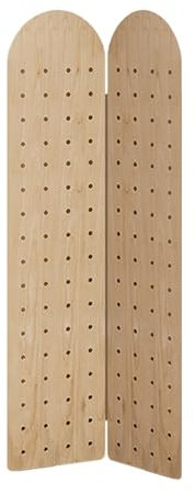 Genérico Estante de Almacenamiento de Pared de Tablero Perforado, Separador de ambientes de 4 Paneles, Separador de ambientes de Pared con Soportes para pies, mampara de separación Plegable de Tabler