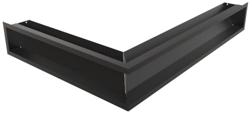 Kratki LUFT Griglia di ventilazione ad angolo 547x766x120mm stretta nera - Griglia di ventilazione ad angolo per camini e sistemi di riscaldamento, metallo, verniciata a polvere