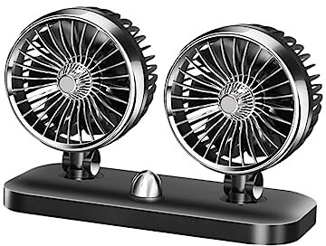 DIYEAH Ventilador Eléctrico De Doble Cabezal Para Coche Portátil Ajustable Ventilador Usb Para Coche Refrigeración Por Agua Para Camión y Vehículo