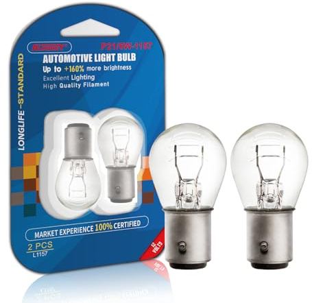 ALKOREY 1157 P21/5w Bay15d 12v 21/5w Light Bulbs,Backup Reverse Signal Blinker Tail Parking Brake Lights,2700K Taillight Turn Signal Light,2 Pack
