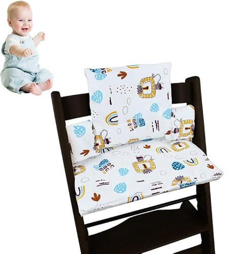 YushengTai Sitzkissen für Stokke Tripp Trapp Hochstuhl - 2-teiliges Set aus Bio-Baumwolle mit Wasserdichter Laminierter Beschichtung - Leicht zu Reinigen & Abnehmbar - Maschinenwaschbar