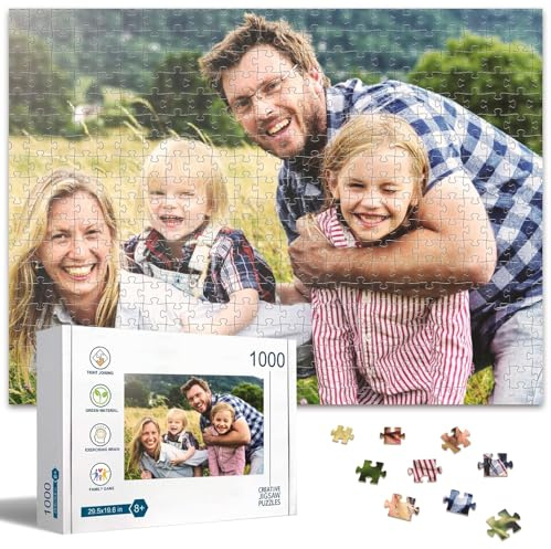 Personalised Jigsaw Puzzles for Adults 1000/500/300 piece, Personalised Jigsaw Puzzles with Photo Text, Custom Puzzles from Photos, Personalised Gifts for Family Pet Birthday Christmas Halloween