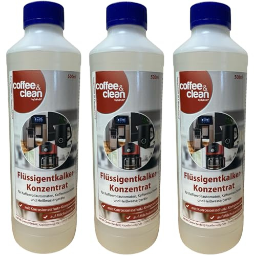 Coffee&Clean by JaPeBi 3x 500ml Flüssigentkalker-Konzentrat auf Milchsäure Basis mit Korrosionsschutz für DeLonghi und andere Kaffeevollautomaten