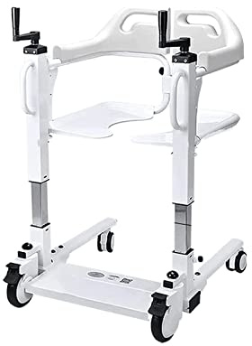 QHLMLL Elevatore per pazienti Sollevatore per pazienti per casa e Auto Sedia a rotelle per Trasporto disabili con Sedile Diviso a 180° Sedia da Doccia con Cuscino e vasino Macchina per Spostamento