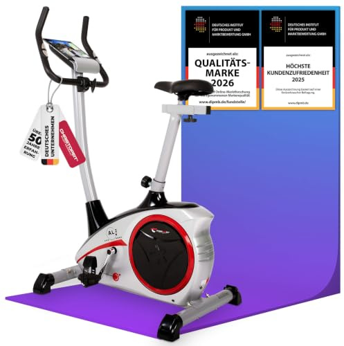CHRISTOPEIT Heimtrainer Fahrrad Ergometer AL 2 S Digital silber | tiefer Einstieg, bis 150 kg, 24 Widerstandsstufen, 9 kg Magnet-Bremssystem, leise, Soft-Touch-Computer
