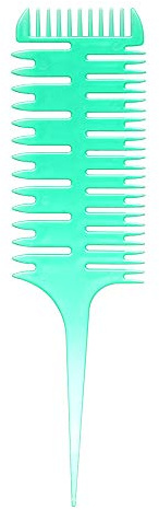 LUCKDANO 3 Way Sectioning Highlight Comb, Professional Hair Dyeing Weaving Styling Tool with 2 Different Weaving Sides and 1 Regular Comb, for Salon Use (Green)
