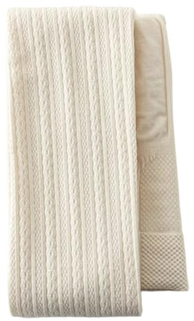 Xoeryoy Cable Knit Tights Women High Elastic Waist Twisted Knitted Tights Striped Cotton Warm for Women Autumn Winter, Beige