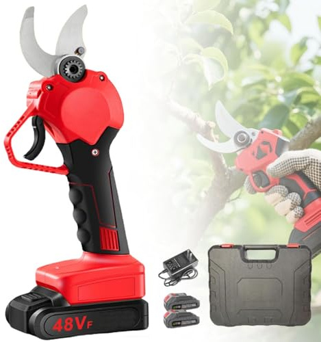 Forbici da Potatura Elettriche Senza Fili con Diametro di Taglio di 30mm, Incluse 2 Batterie, Autonomia di 3-4 Ore, per Potatura di Rami In Giardini, Frutteti e Aziende Agricole 2 Batteries