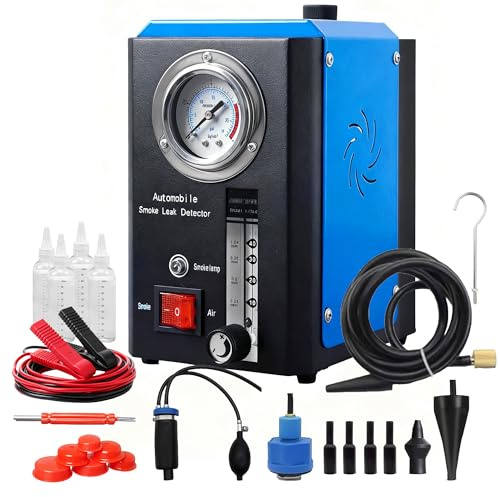 INCENDIOS KFZ Smoke Tester mit Manometer EVAP Rauchlecksuchgerät für Fahrzeuge, integrierte Luftpumpe 15L/min Durchflussmesser, Lecksuche für Kraftstoff- & Unterdrucksysteme, Rauchgenerator für DC 12V