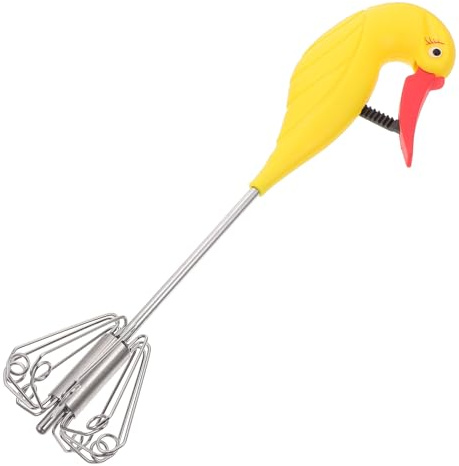 SUPVOX Halbautomatischer Edelstahl Schneebesen Handmixer Eierrührer mit Aufhänger für Küche und Backen