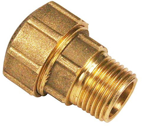 Messing Schraubfitting für PE-Rohr Anschluss Übergang 1 1/4''AG x 40mm, schwere Ausführung mit DVGW Prüfzeichen