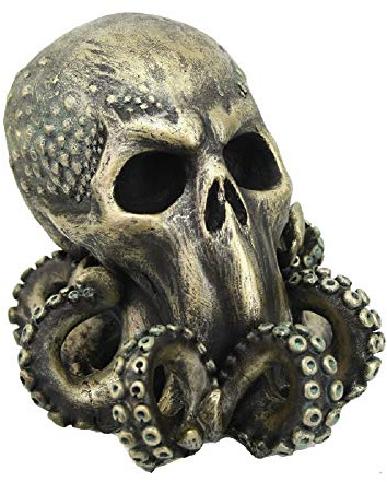 Pacific Giftware Cthulhu Skull Collectible Figurine Antique Bronze Finish 6 Inch Tall