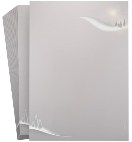 Weihnachtsbriefpapier | Winter-Wunderland | 20 Blatt weihnachtliches Motivpapier DIN A4 | Briefpapier