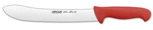 Arcos Serie 2900 - Caja 6 uds Cuchillo Carnicero - Hoja de Acero Inoxidable NITRUM de 250 mm - Mango inyectado en Polipropileno Color rojo (6 UDS)