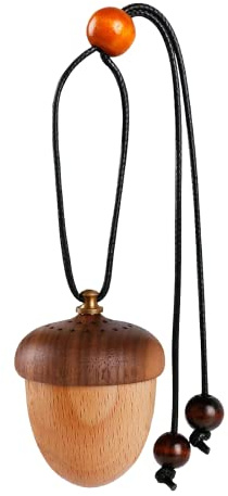 Maromalife Essential Oil Car Diffuser, Wooden Acorn Decor Cute Car Diffuser Air Freshener, Hanging Aromatherapy Diffuser Perfume Car Decoration, Gift for Women/Men, Christmas, Birthday